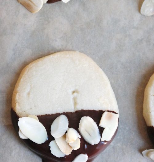 Chocolate Dipped Almond Cookies