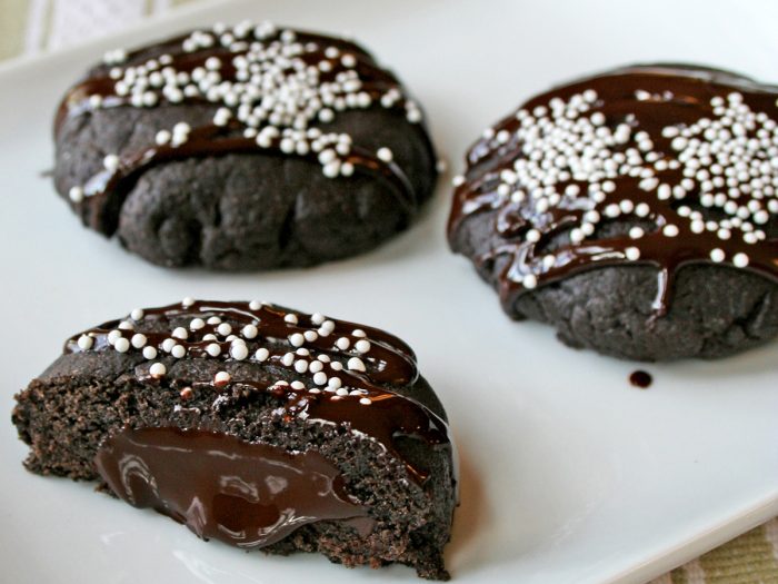 Chocolate Filled Chocolate Olive Oil Cookies