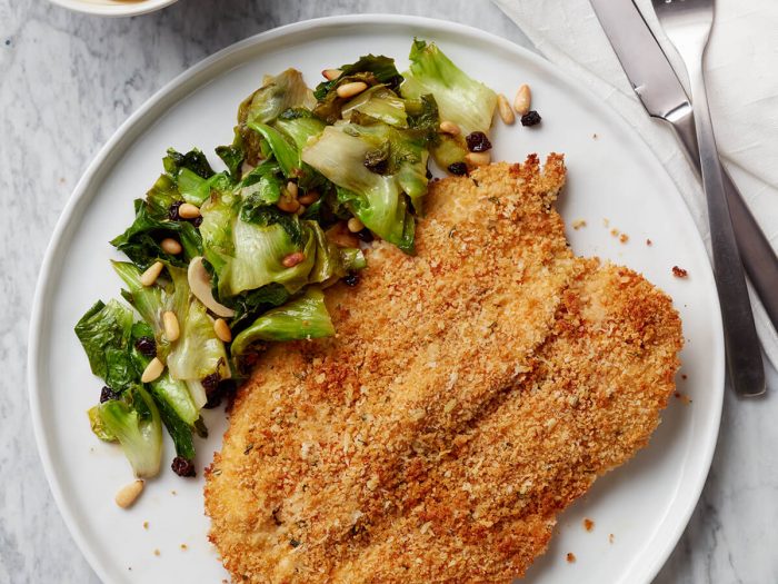 Crispy Panko Chicken Cutlets with Rosemary and Lemon