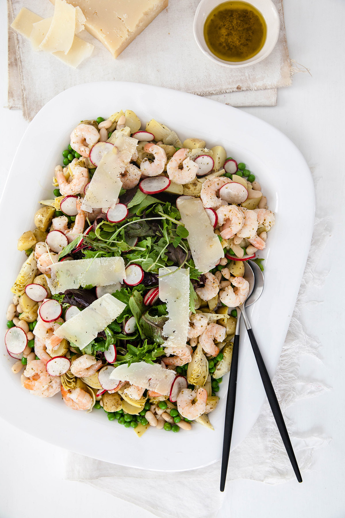 Spring Pea Salad with White Beans and Shrimp