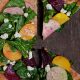 Beet and Spinach Pizza with Gorgonzola Cheese