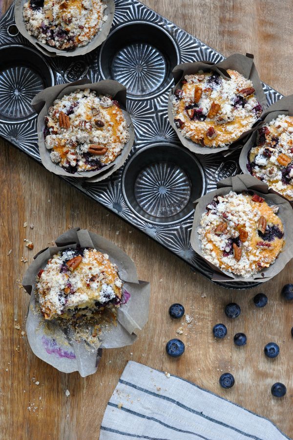 Blueberry Coffee Cake Muffins with Pecan Topping Colavita Recipes