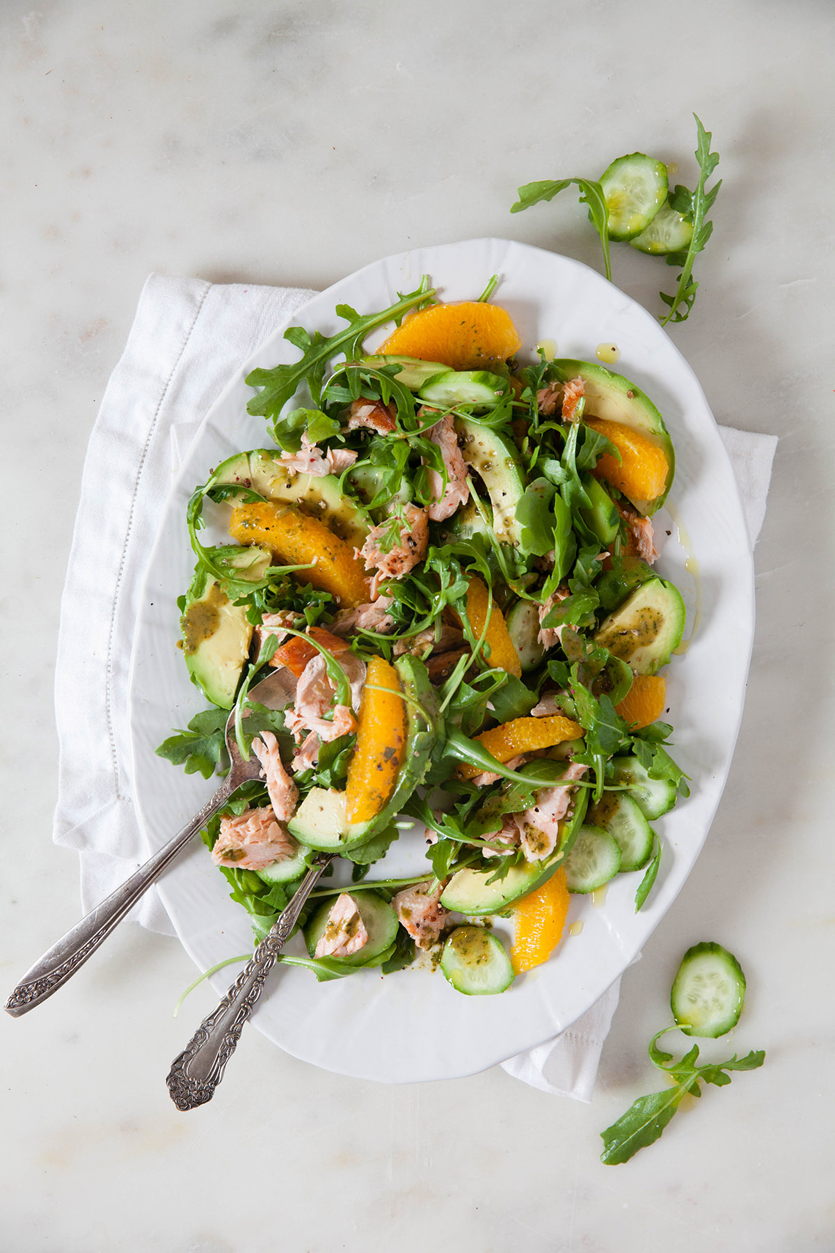 Salmon Salad with Cilantro Orange Vinaigrette
