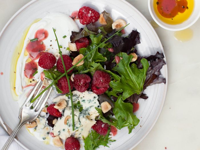 Yogurt Salad with Raspberry Vinaigrette