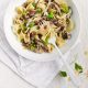 Shiitake Pappardelle with Pancetta and Peas