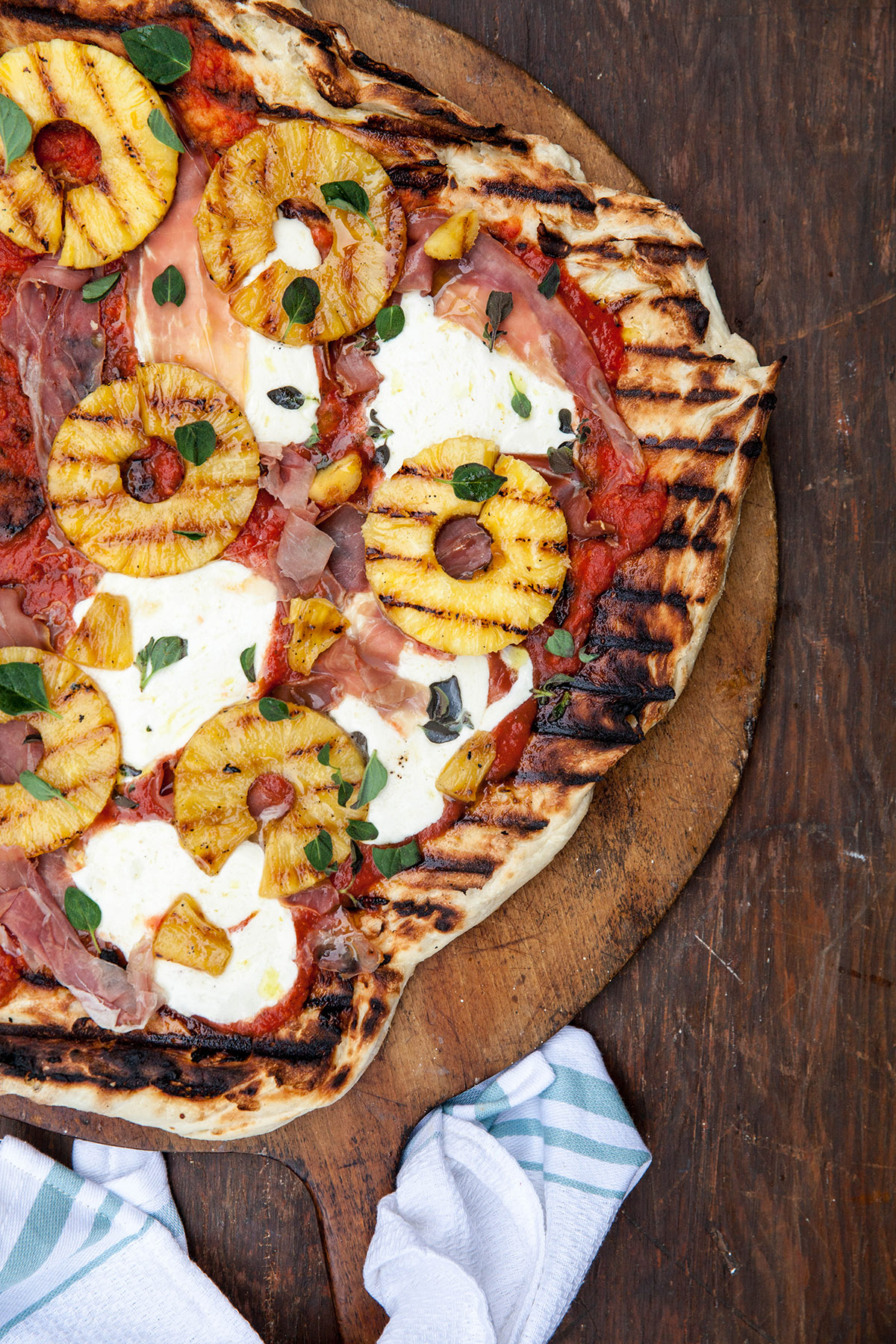 Italian Hawaiian Grilled Pineapple and Prosciutto Pizza