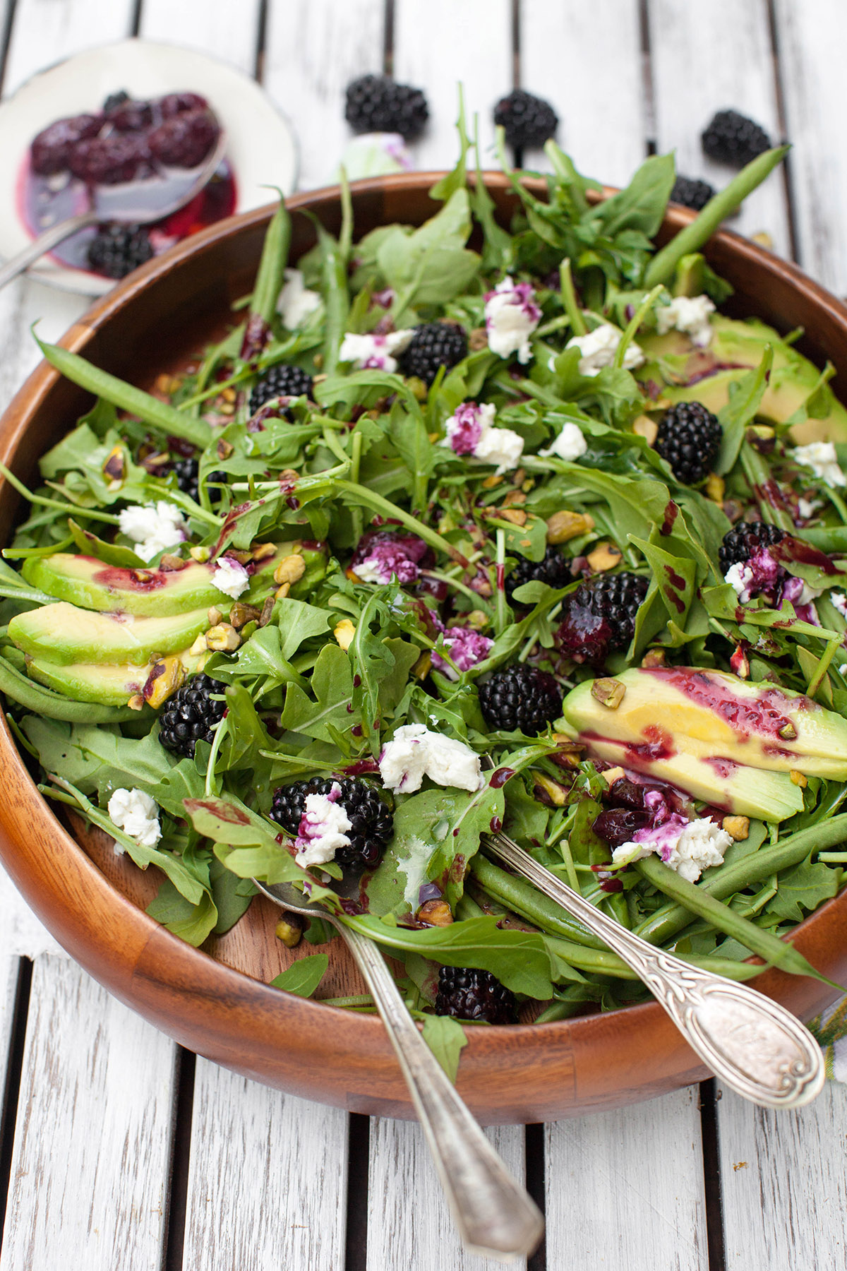 Avocado and Blackberry Salad with Grilled Blackberry Dressing