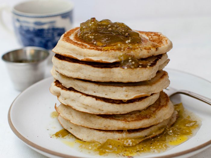 Polenta Pancakes with Green Tomato Marmalade