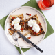 Open-Face Sandwich with Mozzarella, Charred Peppers, and Eggplant