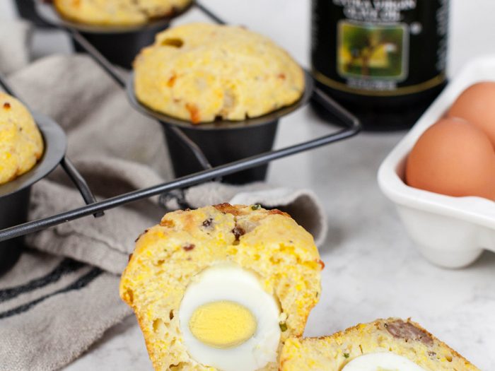 Polenta Sausage Egg and Cheese Muffins