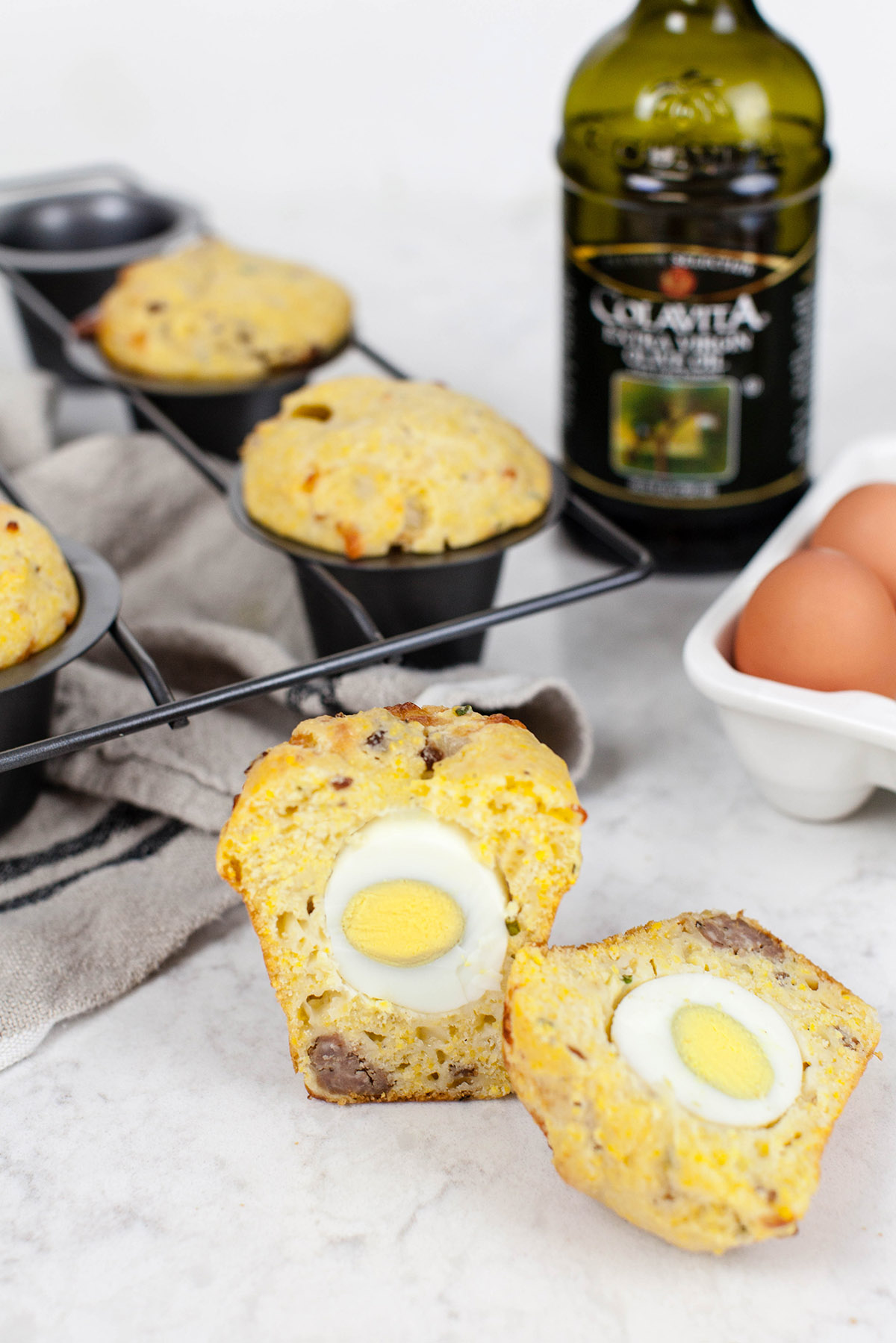 Polenta Sausage Egg and Cheese Muffins