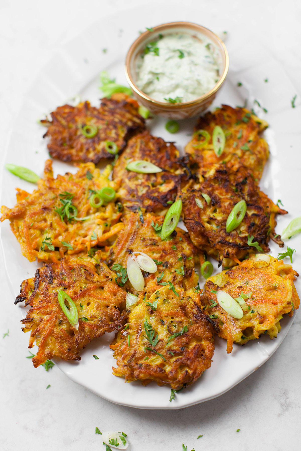 Carrot, Zucchini and Scallion Fritters