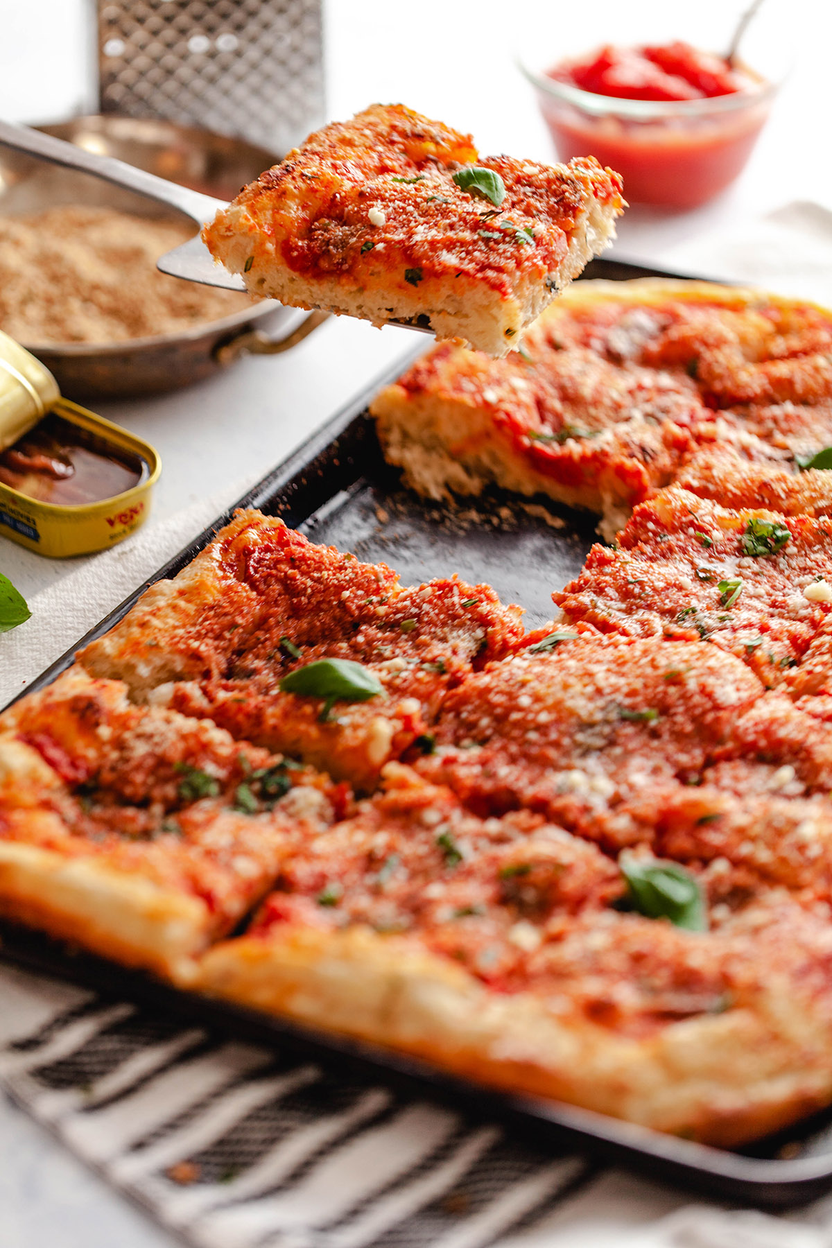 Thick-Crust Sicilian-Style Pizza