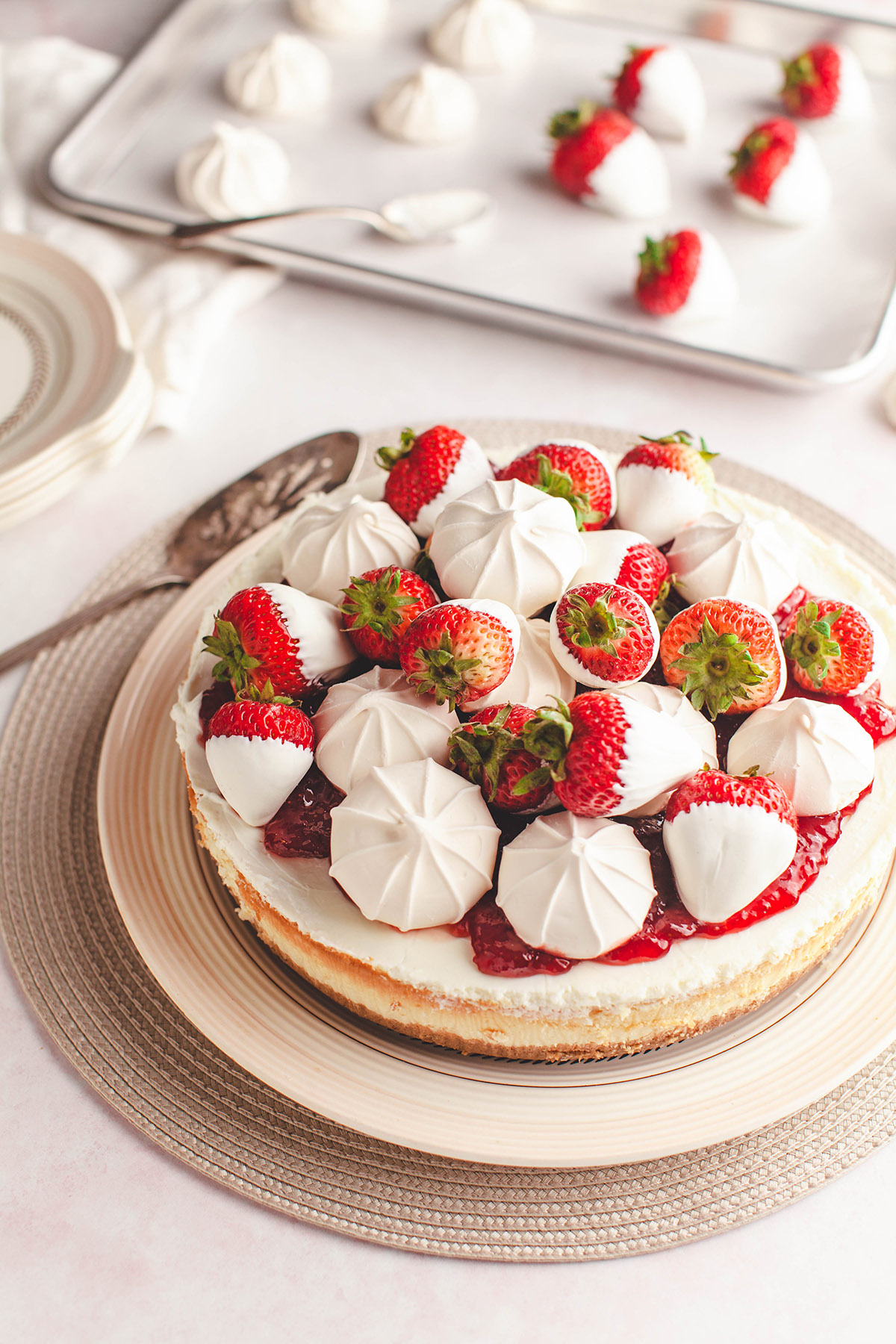 Strawberry Cheesecake with Olive Oil Crust