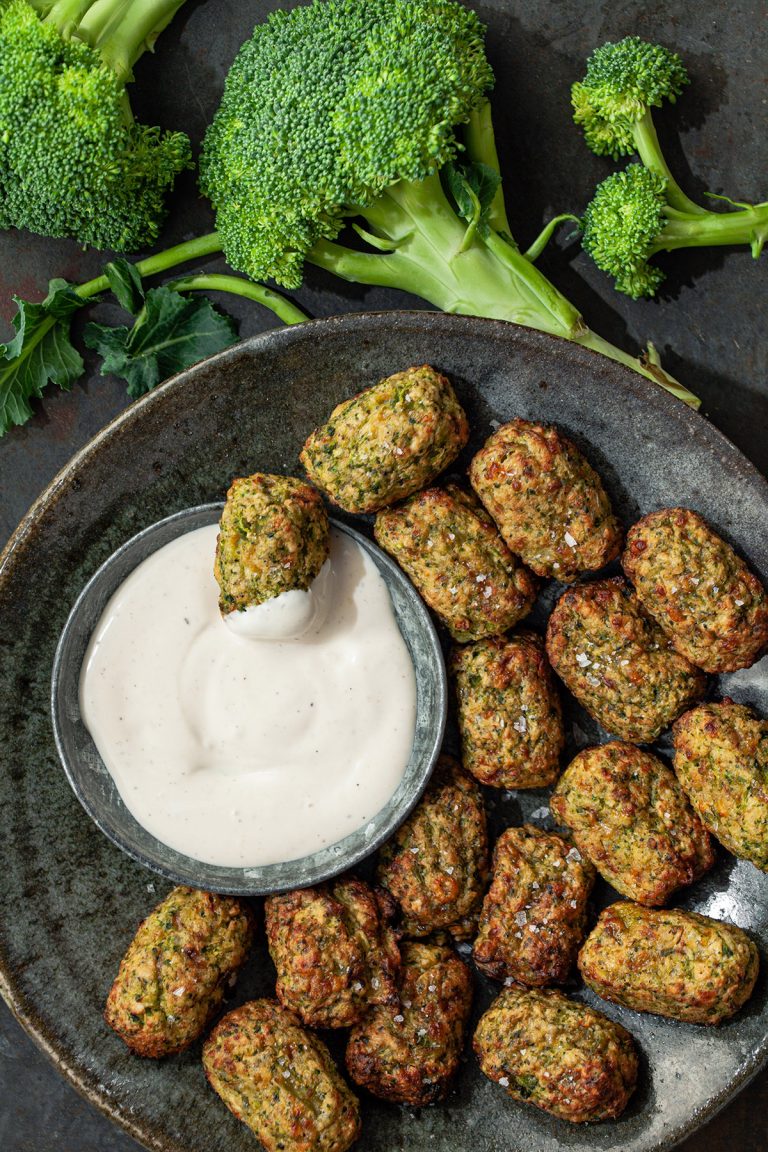 Broccoli Tots with Healthy Ranch Dressing Colavita Recipes